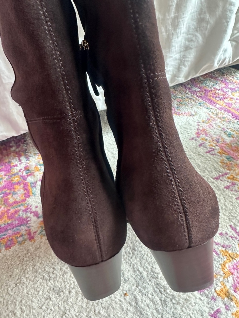 Madewell Women’s Knee-High Suede Boots in Dark Brown - Picture 6 of 10